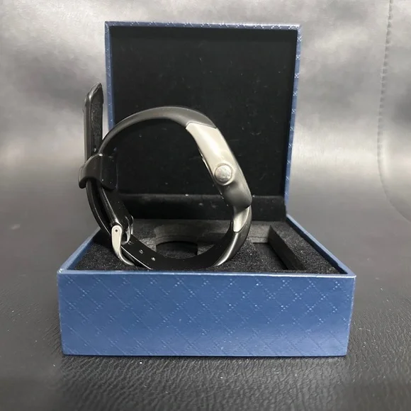Oakley Silver Dial Watch with Black Band